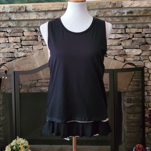 EUC/ J. Crew Black Tiered Sleeveless Blouse